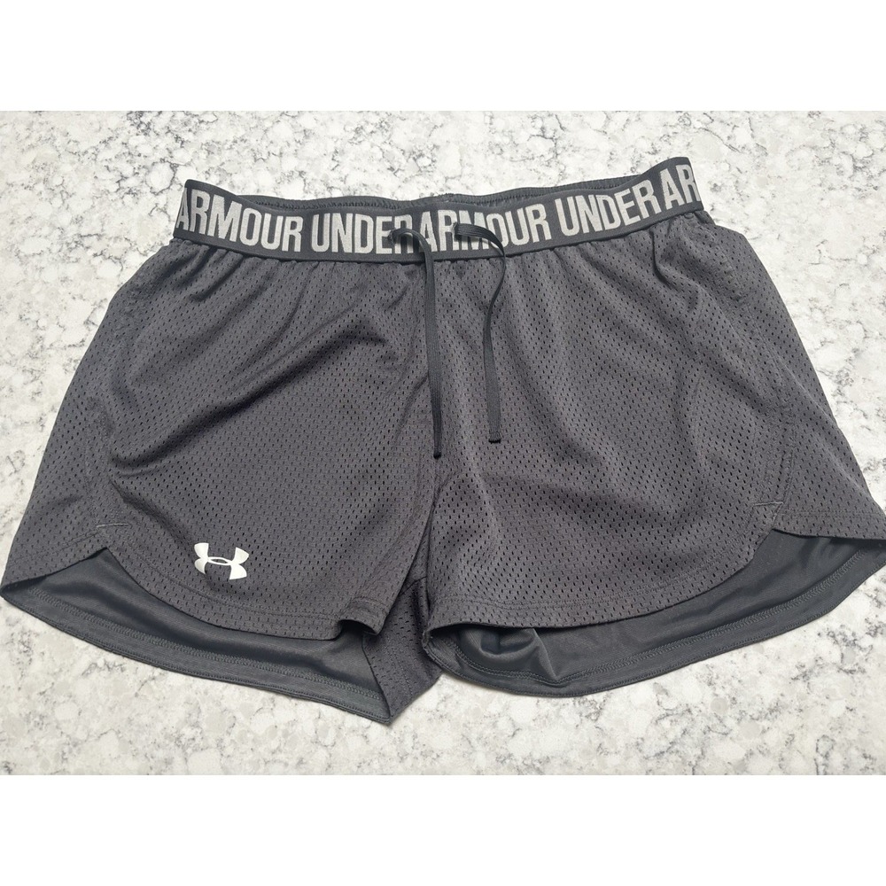 Under Armour HeatGear Womens Athletic Running Shorts Gray Size Small SM Loose